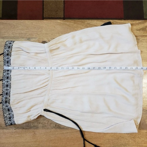 Zara Cross Back Mini Dress Embroidered Tassel Sm - Picture 4 of 5
